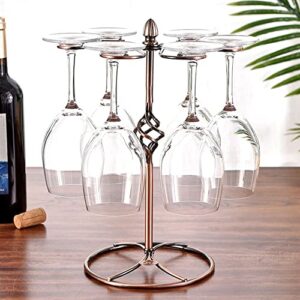 SLATIOM Cup Rack Wine Glass Rack Wine Glass with 6 Hooks Stainless Steel Hanging Standing Cup Rack (Color : E, Size : 1 pcs)