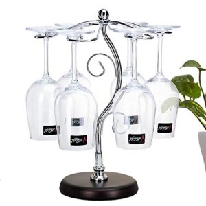 fiamer countertop wine glass holder tabletop stemware storage rack air drying system kitchen bar storage rack desktop goblet storage rack metal glasses display stand… (13.7in*10.2in*5.9in)