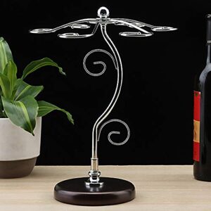 FIAMER Countertop Wine Glass Holder Tabletop Stemware Storage Rack Air Drying System Kitchen Bar Storage Rack Desktop Goblet Storage Rack Metal Glasses Display Stand… (13.7in*10.2in*5.9in)