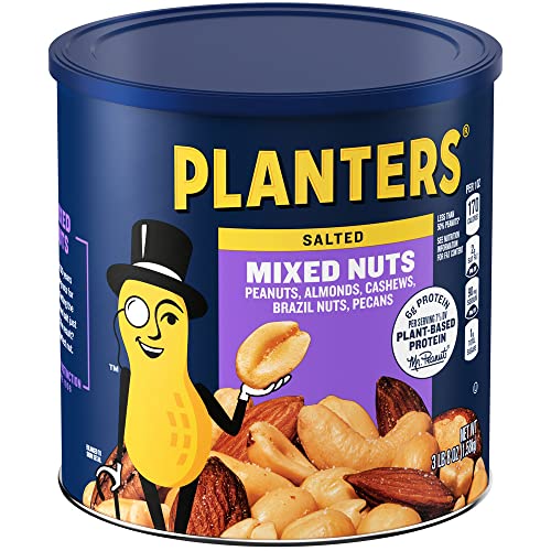 Planters Mixed Nuts Less Than 50% Peanuts with Peanuts (Almonds, Cashews, Brazil Nuts, Pecans & Sea Salt, 3.0 lb Canister)