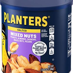 Planters Mixed Nuts Less Than 50% Peanuts with Peanuts (Almonds, Cashews, Brazil Nuts, Pecans & Sea Salt, 3.0 lb Canister)