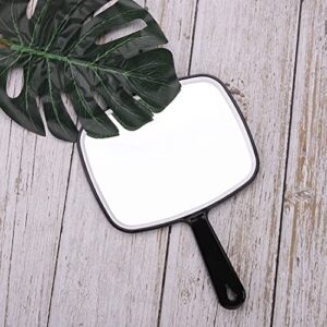 Nothers Large Hand Mirror with Handle， for Vanity Makeup Home Salon Travel Use (Square Black 10.3"x7.3")