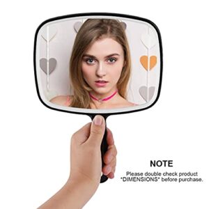 Nothers Large Hand Mirror with Handle， for Vanity Makeup Home Salon Travel Use (Square Black 10.3"x7.3")