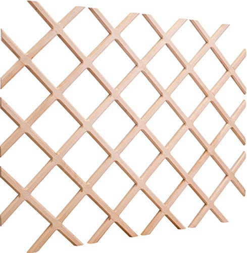 Hardware Resources Wine Storage Lattice Rack - Rustic Wooden Bottle Holder Panel Inserts for Cabinets - Made of Untreated Alder Wood - Beveled Edges, Easy to Assemble, Customizable Capacity - 36x48”