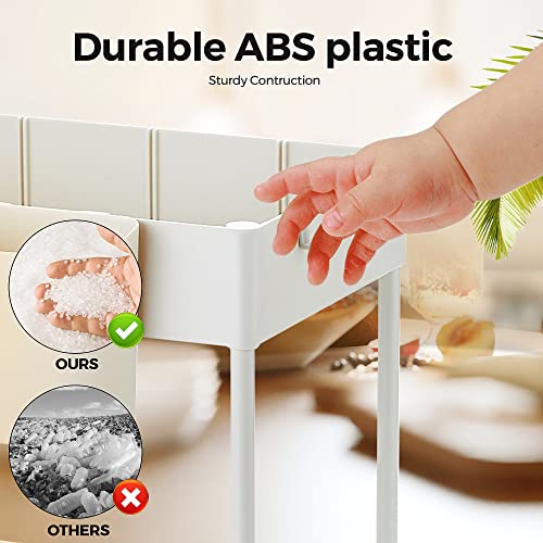 Under Sink Organizers and Storage, 2 Tier Pull Out Cabinet Organizer, Kitchen Cabinet Organizer Bathroom Sink Organizer with Hooks, Cabinet Organizers and Storage for Bathroom, White, 2 Pack