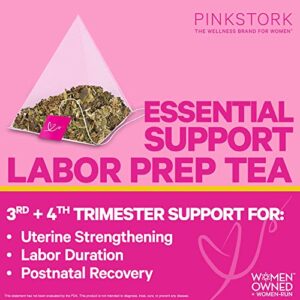 Pink Stork Labor Prep Tea: Sweet Floral - Red Raspberry Leaf Tea for Pregnancy & Postpartum - All Organic Delivery Essentials- For 3rd & 4th Trimester - Pregnancy Must Haves - Women-Owned - 30 Cups