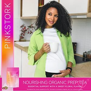 Pink Stork Labor Prep Tea: Sweet Floral - Red Raspberry Leaf Tea for Pregnancy & Postpartum - All Organic Delivery Essentials- For 3rd & 4th Trimester - Pregnancy Must Haves - Women-Owned - 30 Cups