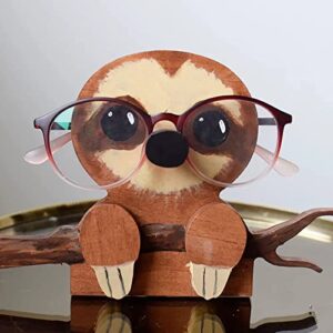 yaoercty delivered before christmas – cute creative animal glasses rack holder, 1pc cute wooden animal shaped glasses frame home office desktop decor,valentine’s day (b)