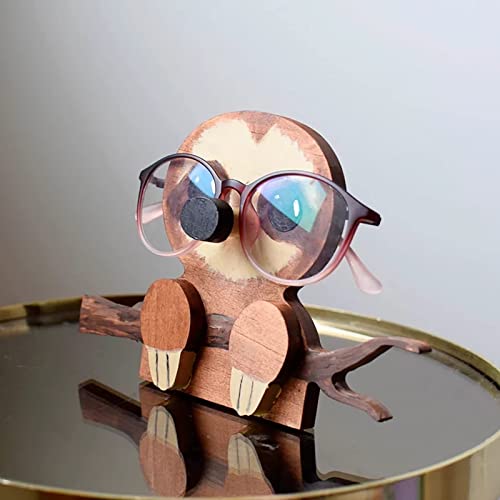 Yaoercty Delivered Before Christmas - Cute Creative Animal Glasses Rack Holder, 1PC Cute Wooden Animal Shaped Glasses Frame Home Office Desktop Decor,Valentine's Day (B)