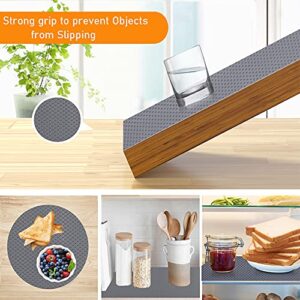 Shelf Liner Kitchen Drawer Mats, Non Adhesive EVA Material with Refrigeator Liners,Waterproof Durable Fridge Table Place Mats for Cupboard, Cabinets, Drawer Liner, Bathroom-Gray,17.5''x118.1''(2roll)