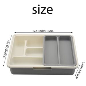 Cutlery Drawer Expandable Adjustable Utensil Drawer for Kitchen Utensil Organizer Multi-Purpose for Kitchen