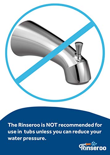 Rinseroo XL: 6 Foot Slip-on, Handheld Showerhead Attachment Hose for Sink/Shower. No Install, Detachable Shower Head Sprayer. For Faucets Up To 6" Wide. Not for tubs.