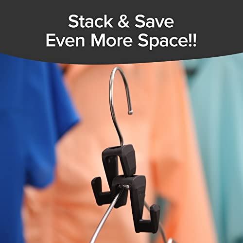 New Ruby Space Triangles AS-SEEN-ON-TV Ultra- Premium Hanger Hooks Triple Closet Space 18 Value Pack, Black, 2 in.