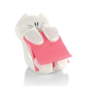 post-it pop-up note dispenser, cat design, 3×3 in, 1 dispenser/pack (cat-330) , white