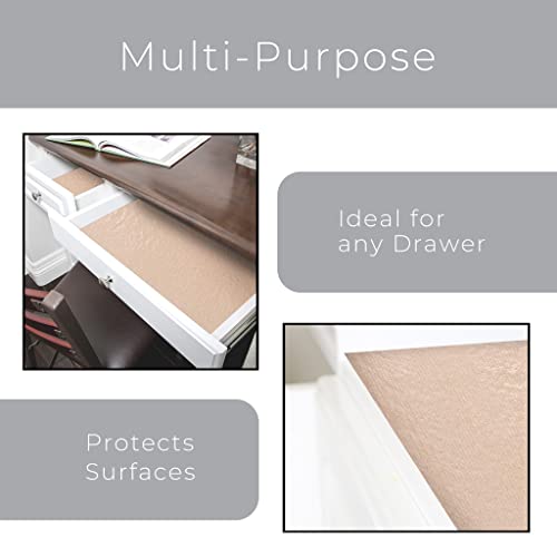 Smart Design Master Solid Grip Shelf Liner - 18 Inch x 24 Feet Total (Set of 6 Rolls) - Non Adhesive, Strong Grip Bottom, Easy Clean Kitchen Drawer, Cabinet, Cupboard Dresser Cover, Non Slip - Taupe