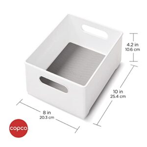 Copco Cabinet Storage Bin, 10-Inch, White