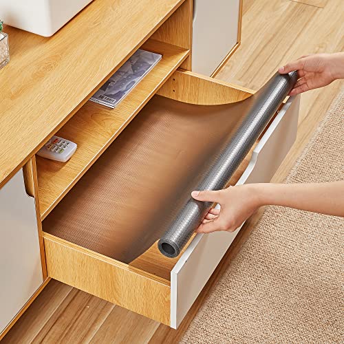 Shelf Liner Kitchen Drawer Mats,Washable Oil-Proof Drawer Liner,Non-Adhesive Protective,Waterproof Cabinet Protection Mat,Non-Slip Cabinet Liner 17.7Inches x 78.7Inches(Black)