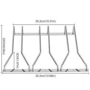 Dianoo Wine Glass Stemware Rack Holder Wine Glass Rack Under Cabinet With Screws Chrome Finish 22CM 3 Rows