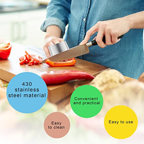 NAOKBOEE 4 PCS Stainless Steel Finger Guard, Kitchen Safe Slicing Tool for Hands, Kitchen Tool Upgraded Double Finger Protectors, Avoid Hurting When Slicing and Chopping