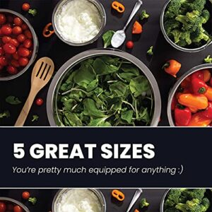 Meal Prep Stainless Steel Mixing Bowls Set, Home, Refrigerator, and Kitchen Food Storage Organizers | Ecofriendly, Reusable, Heavy Duty By WHYSKO
