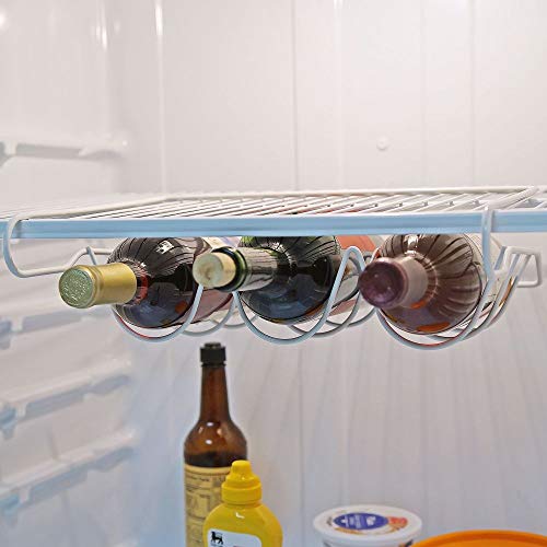 Fridge Wine Rack Bottle Shelf Refrigerator Slide On Rack Holds 3 Bottles and Fits Most Fridge Shelves, Set 2