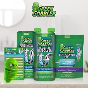 Green Gobbler Drain Clog Remover Powder PACS | Hair Clog Remover | Toilet Clog Remover | Sinks & Tub Drain Cleaner