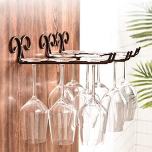 Wine Glass Racks, 2Pcs Single Row Stainless Steel Wall-Mounted Wine Glass Rack Hanger Bar Home Cup Glass Holder By Hmane (Steel)