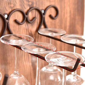 Wine Glass Racks, 2Pcs Single Row Stainless Steel Wall-Mounted Wine Glass Rack Hanger Bar Home Cup Glass Holder By Hmane (Steel)