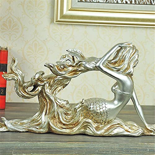 DOUBA Retro Mermaid Resin Shape Wine Rack European Resin Wine Rack Wine Cabinet Wine Rack Desktop Ornaments