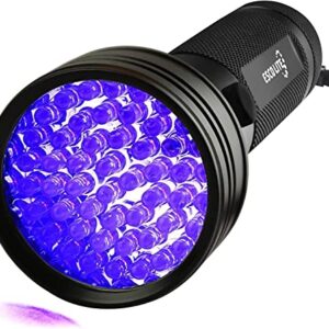 Escolite UV Flashlight Black Light 51 LED 395 nM Ultraviolet Blacklight Flashlite for Pet Urine Detection,Dry Stains,Bed Bug,Scorpion,Dog/Cat Urine Light Detector Matching with Pet Odor Eliminator