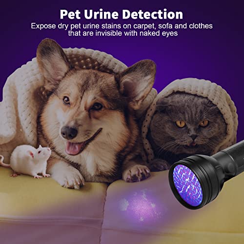 Escolite UV Flashlight Black Light 51 LED 395 nM Ultraviolet Blacklight Flashlite for Pet Urine Detection,Dry Stains,Bed Bug,Scorpion,Dog/Cat Urine Light Detector Matching with Pet Odor Eliminator