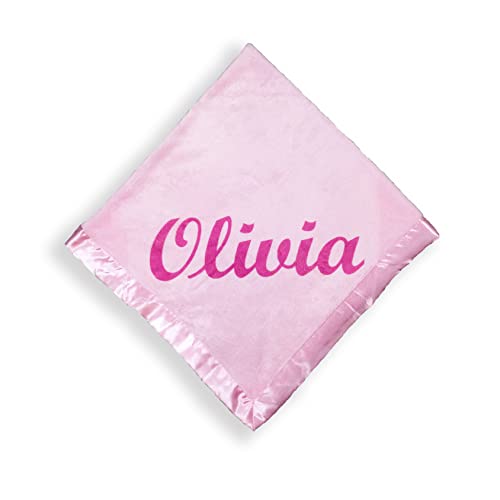 Custom Catch Personalized Baby Blanket for Girls - Pink - Newborn or Infant Gift with Name