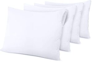 utopia bedding waterproof pillow protector zippered (4 pack) queen – bed bug proof pillow encasement 20 x 28 inches