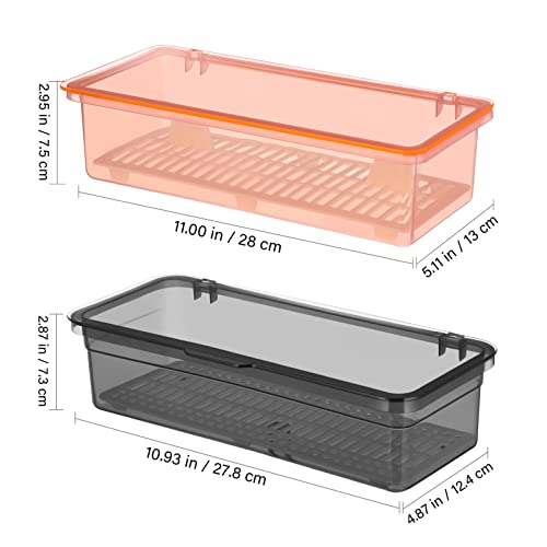 Alipis Flatware Plastic Tray with Lid Silverware Dinnerware Organizer Utensil Holder Kitchen Cutlery Tray Drainer Boxes Countertop Storage Container