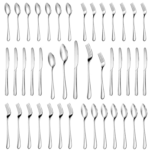 30 Piece Silverware Set Service for 6,Premium Stainless Steel Flatware Set,Mirror Polished Cutlery Utensil Set,Durable Home Kitchen Eating Tableware Set,Include Fork Knife Spoon Set,Dishwasher Safe