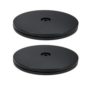 geesatis 2 pcs 6 inch lazy susan acrylic rotating turntable organizer bearings round swivel plate, smooth swivel plate for kitchen base turn dining table, black