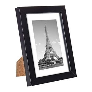 upsimples 5x7 Picture Frame Set of 10, Display Pictures 4x6 with Mat or 5x7 Without Mat, Multi Photo Frames Collage for Wall or Tabletop Display, Black