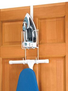 whitmor wire over the door ironing caddy – iron and ironing board storage organizer