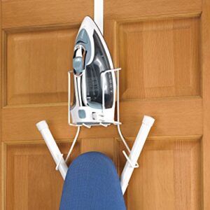 Whitmor Wire Over The Door Ironing Caddy - Iron and Ironing Board Storage Organizer