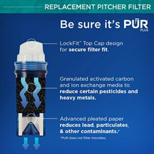 PUR PLUS Water Pitcher Replacement Filter with Lead Reduction (3 Pack), Blue â€“ Compatible with all PUR Pitcher and Dispenser Filtration Systems