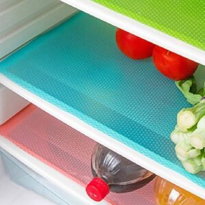 e-lishine multifunctional refrigerator pads non-slip moisture absorption pad washable can be cut refrigerator mats,set of 4 (sakura pink)