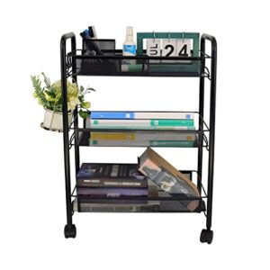 MIAOHY Kitchen Bathroom Bathroom Shelf Metal Trolley with Wheels Three-Layer Storage Rack Hook Trolley (Color : E, Size : 1)