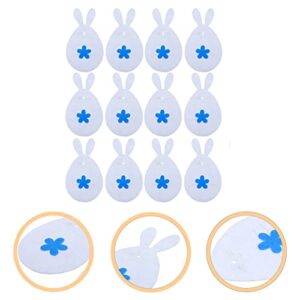 ABOOFAN Easter Silverware Holders 12pcs Easter Bunny Cutlery Bag Flatware Pouch Fork Spoon Chopsticks Utensil Bags Easter Dinner Decorations Blue