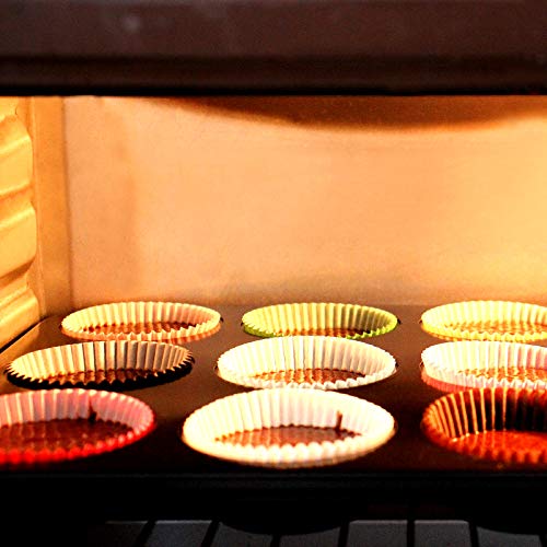 Eoonfirst Standard Size Baking Cups Food-Grade Greaseproof Paper Cupcake Liners 200 Pcs (Natural)