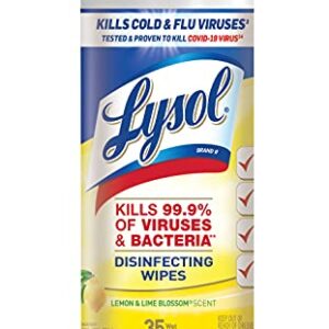 Lysol Disinfectant Wipes, For Disinfecting, Deodorizing, and Cleaning, Lemon & Lime Blossom, 35ct