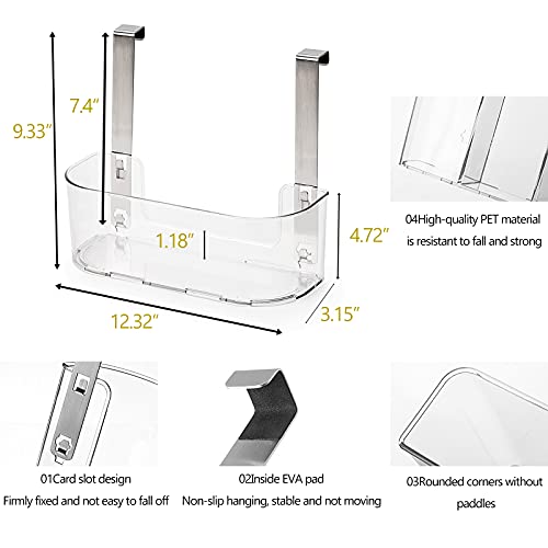 YSJYBLDS Cabinet Door Organizer Plastic Clear Cabinet Storage for Kitchen Restaurant Bathroom Hang Outside or Inside Over The Door Pantry Organizer