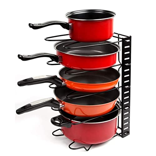 DOUBA 5 Tires Kitchen Storage Rack Pan Pot Lid Organizer Shelves Holder Stand Iron Storage Rack for Cutting Board,Pan,Pot