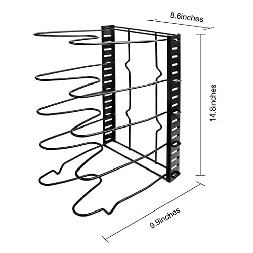 DOUBA 5 Tires Kitchen Storage Rack Pan Pot Lid Organizer Shelves Holder Stand Iron Storage Rack for Cutting Board,Pan,Pot