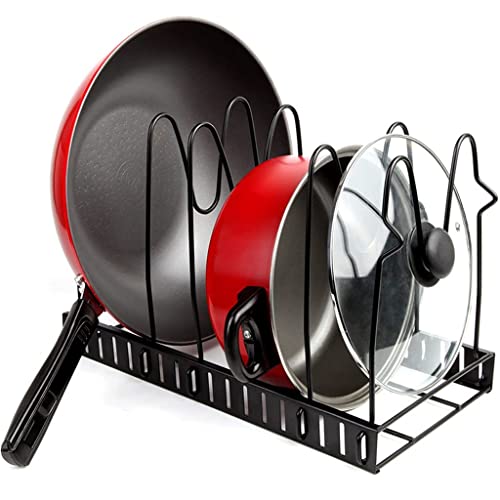 DOUBA 5 Tires Kitchen Storage Rack Pan Pot Lid Organizer Shelves Holder Stand Iron Storage Rack for Cutting Board,Pan,Pot