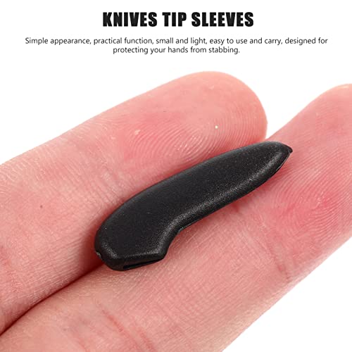 Hemoton Blade Knife Tip Protector Cover Plastic Knife Point Guard Reusable Cutter Tip Protecting Sleeves Sheath for Chef and Kitchen Utility Knives 50pcs Black